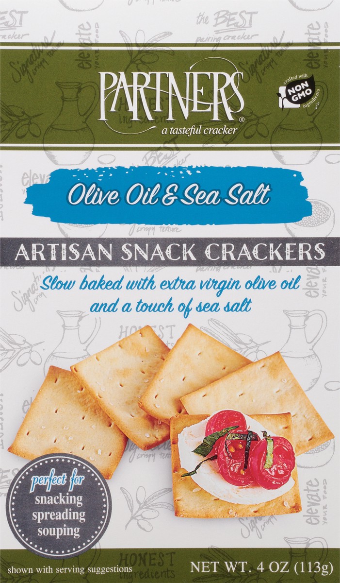 slide 8 of 9, Partners Artisan Olive Oil & Sea Salt Snack Crackers 4 oz, 4 oz