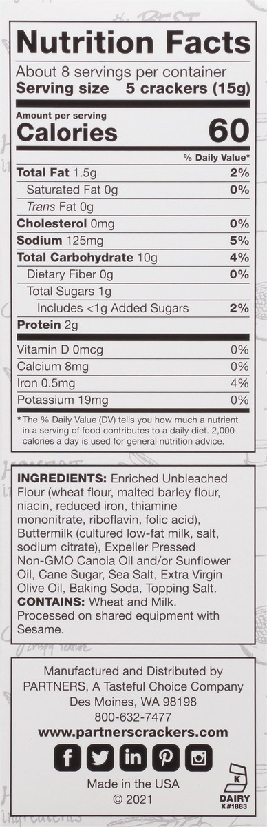 slide 2 of 9, Partners Artisan Olive Oil & Sea Salt Snack Crackers 4 oz, 4 oz