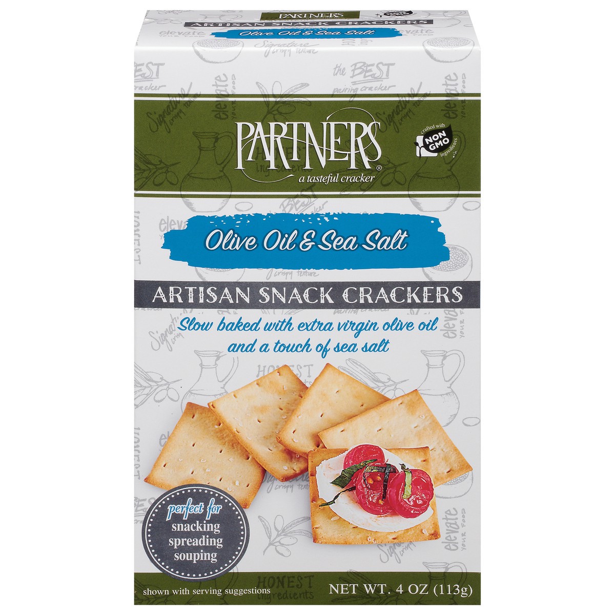 slide 1 of 9, Partners Artisan Olive Oil & Sea Salt Snack Crackers 4 oz, 4 oz