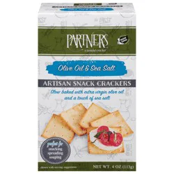 Partners Artisan Olive Oil & Sea Salt Snack Crackers - 4 oz