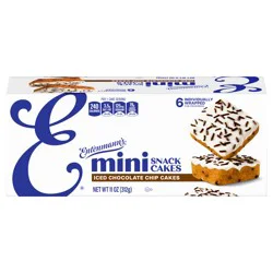 Entenmann's Iced Chocolate Chip Mini Snack Cakes, 6 count, 11 oz Multipack