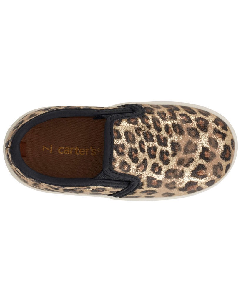 slide 3 of 6, Carter's Toddler Leopard Slip-On Shoes Brown 10, 1 ct
