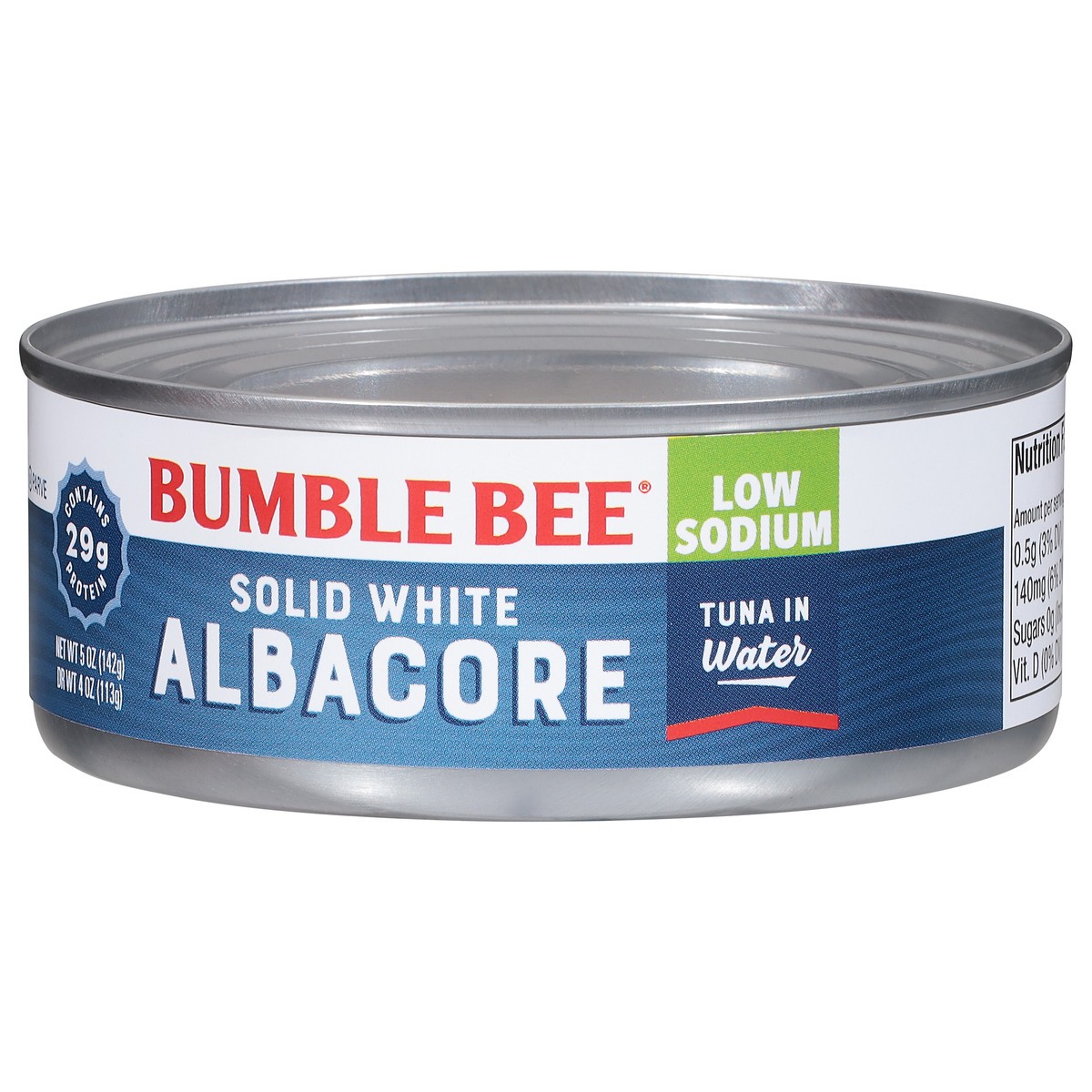 slide 5 of 11, Bumble Bee Low Salt Solid White Albacore In Water Can - 5 oz, 5 oz