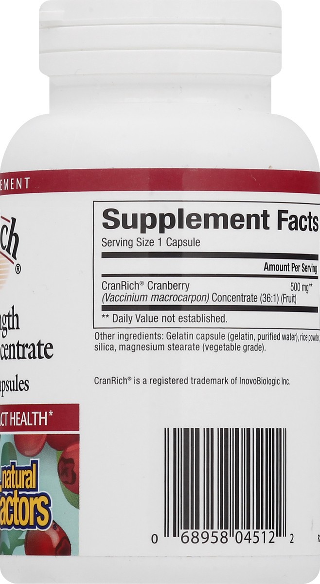 slide 6 of 7, Natural Factors Super Strength Cranberry Concentrate 500 mg, 90 g