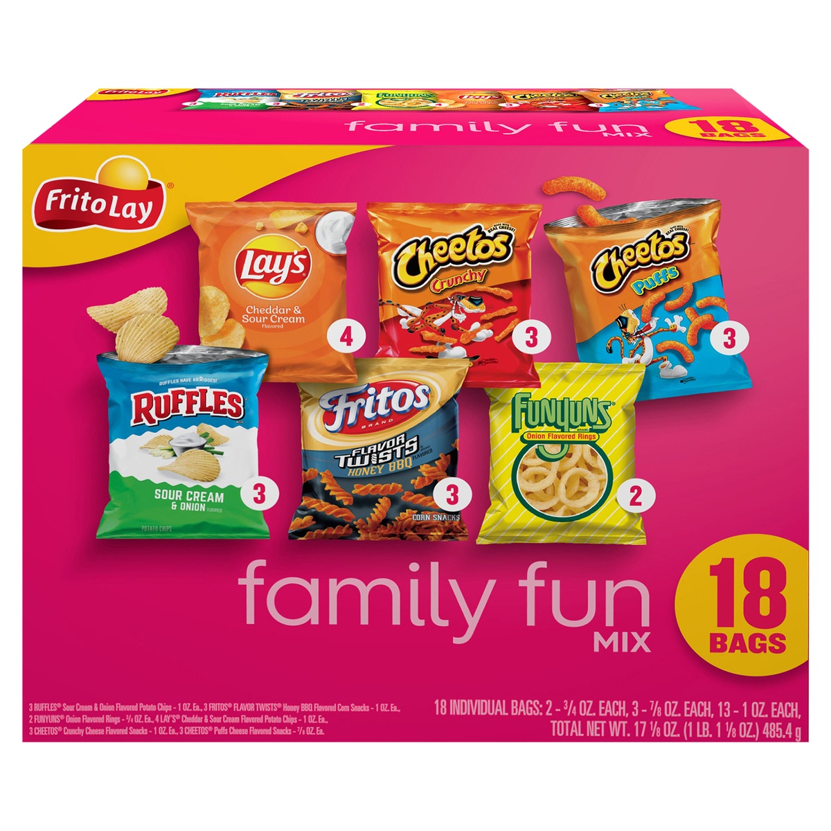 slide 1 of 1, Frito-Lay Family Fun Mix Variety Pack, 18 ct