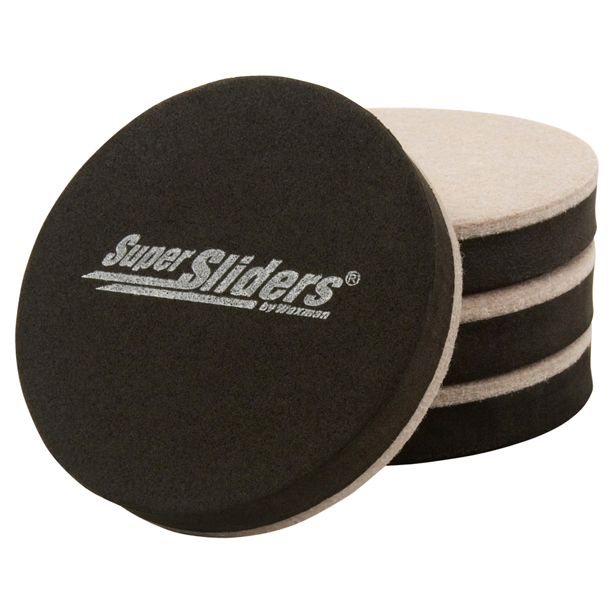 slide 1 of 1, Waxman Super Sliders, Round, Oatmeal Felt, 4 ct; 3.5 in