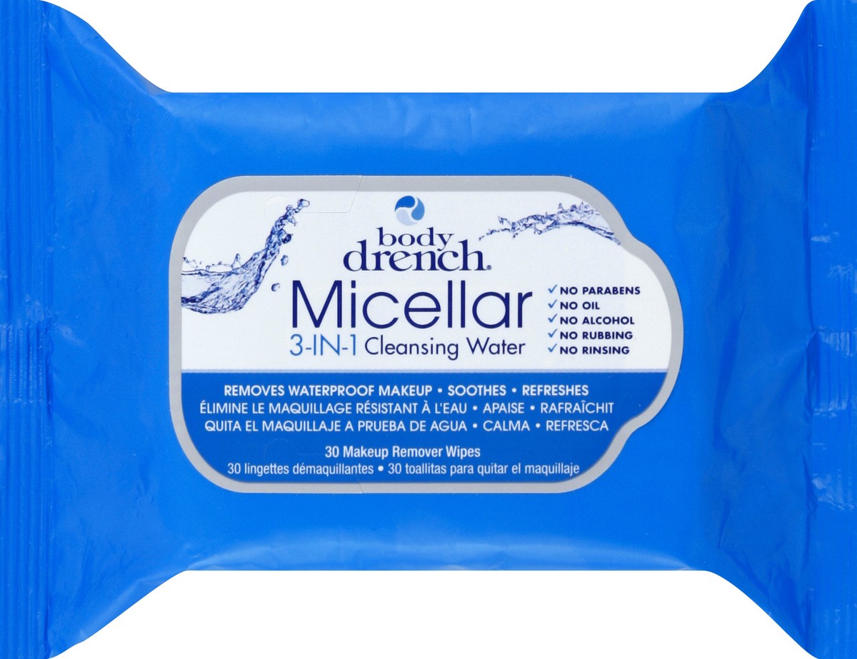 slide 1 of 5, Body Drench Makeup Remover Wipes 30 ea, 30 ct