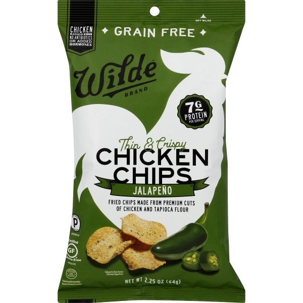 slide 1 of 1, Wilde Thin and Crispy Jalapeno Chicken Chips, 2.25 oz