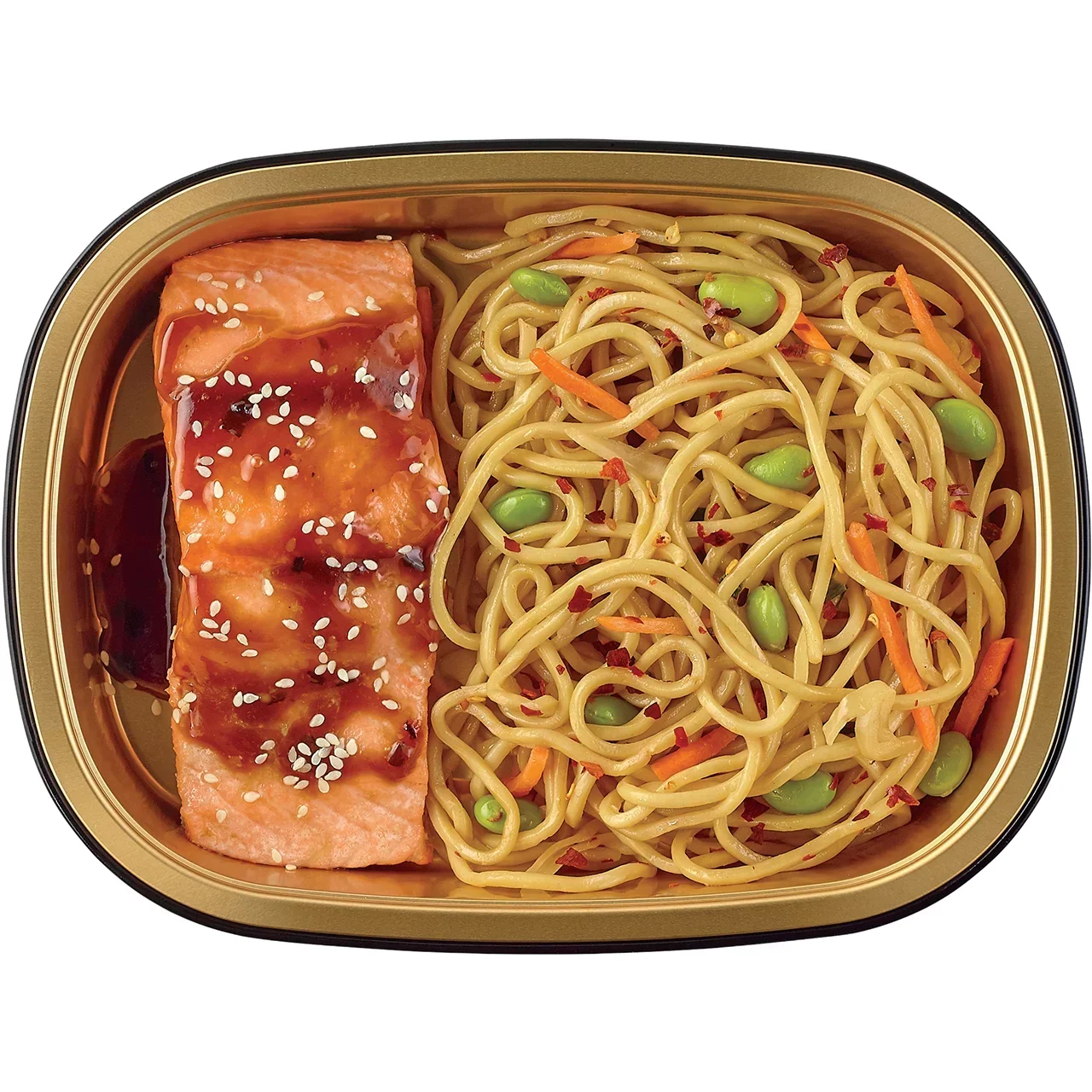 slide 1 of 1, Meal Simple by H-E-B Teriyaki Atlantic Salmon & Spicy Sesame Noodles, 1 lb