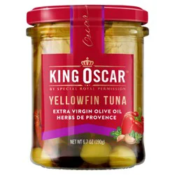 King Oscar Yellowfin Tuna Fillets in Extra Virgin Olive Oil, Herbs de Provence, 6.7 oz