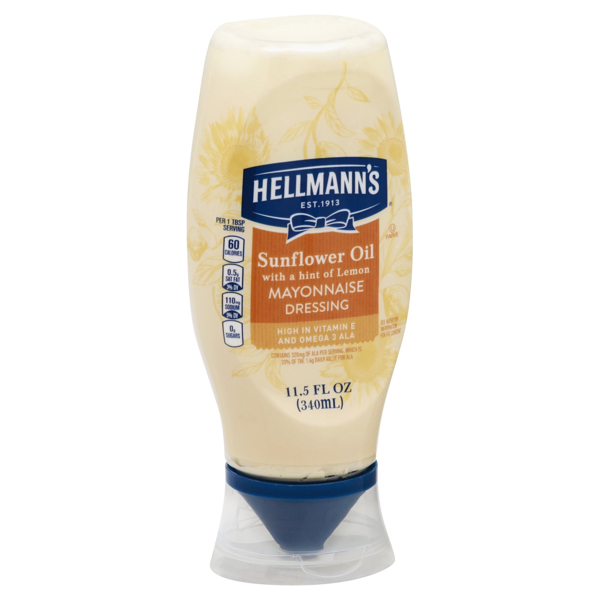 slide 1 of 4, Hellmann's Squeeze Bottle Sunflower + Lemon Mayonnaise Dressing, 11.5 oz