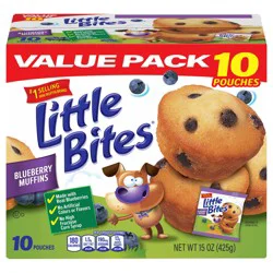 Entenmann's Little Bites Blueberry Muffins, 10 packs, Real Blueberries Mini Muffins, 15 oz Multipack