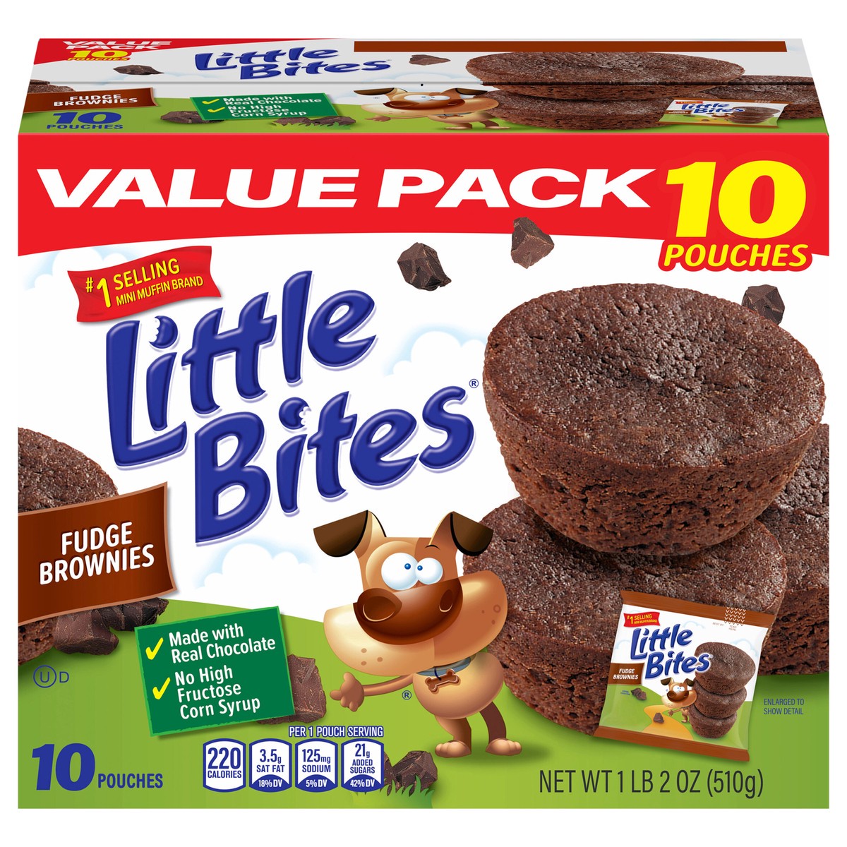 slide 1 of 1, Entenmann's Fudge Brownie Little Bites - 10 ct, 18 oz, 18.0 oz