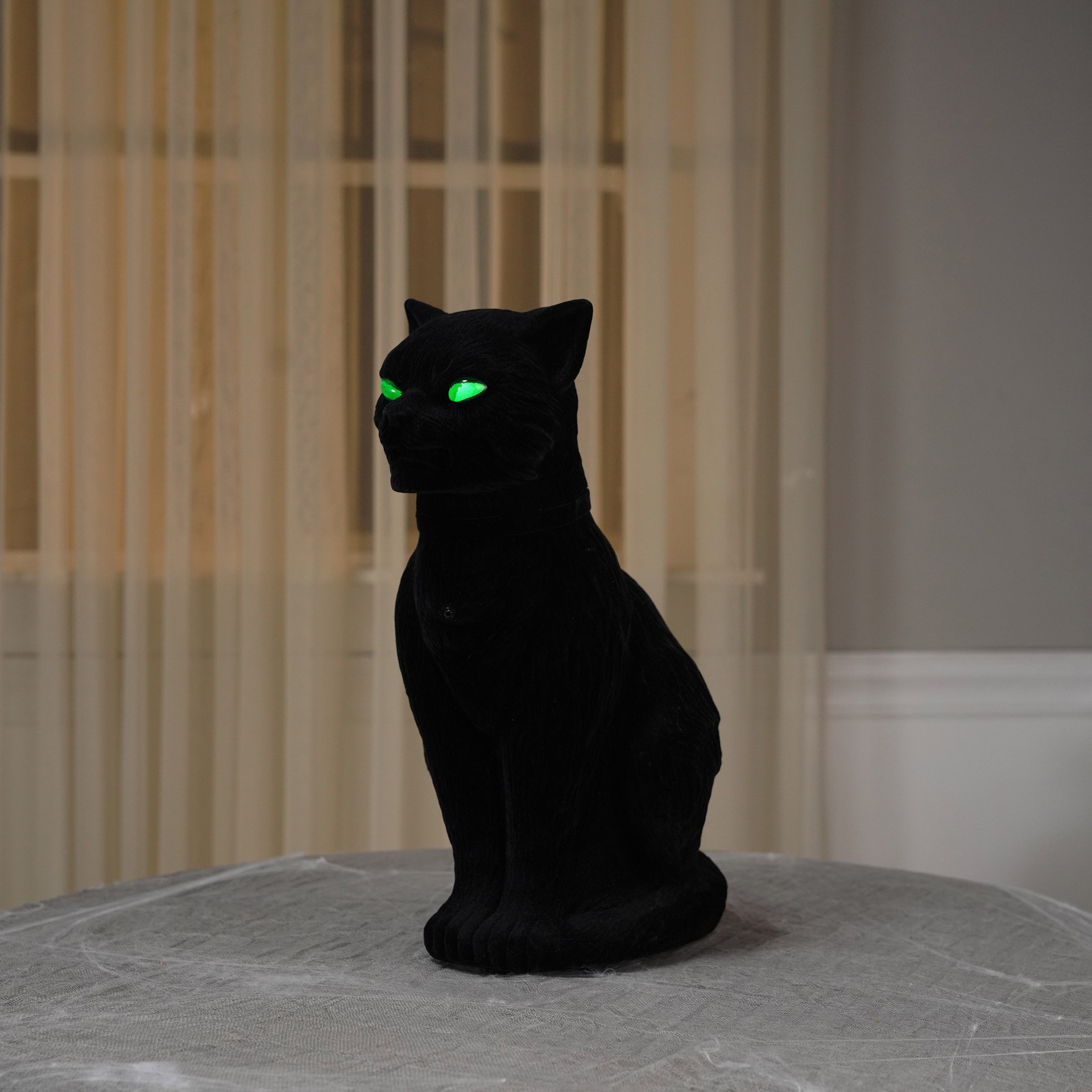 slide 2 of 5, 16" Animated Flocked Cat By Ashland, 16 in