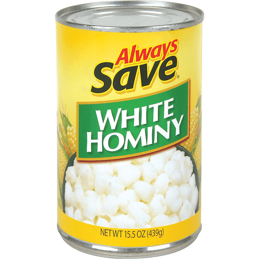 slide 1 of 1, Always Save White Hominy, 15.5 oz