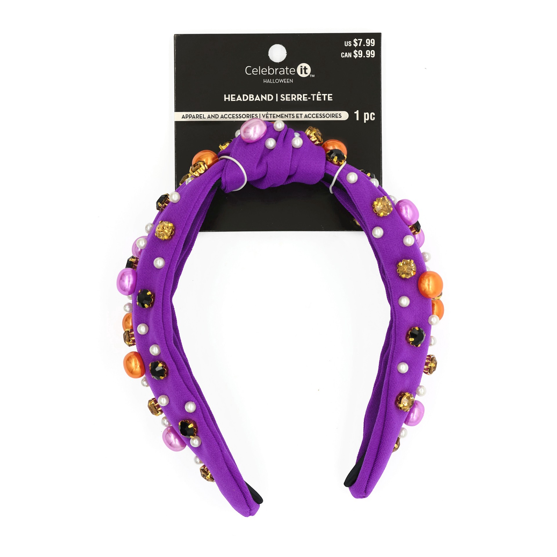 slide 3 of 4, Purple Gem Headband By Celebrate It, adult