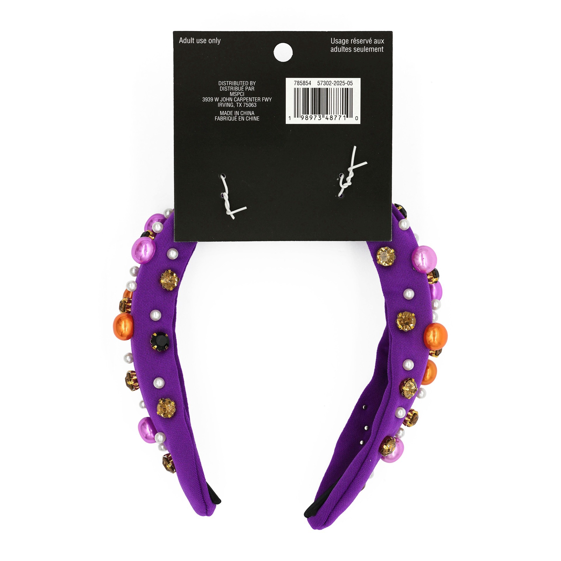 slide 4 of 4, Purple Gem Headband By Celebrate It, adult