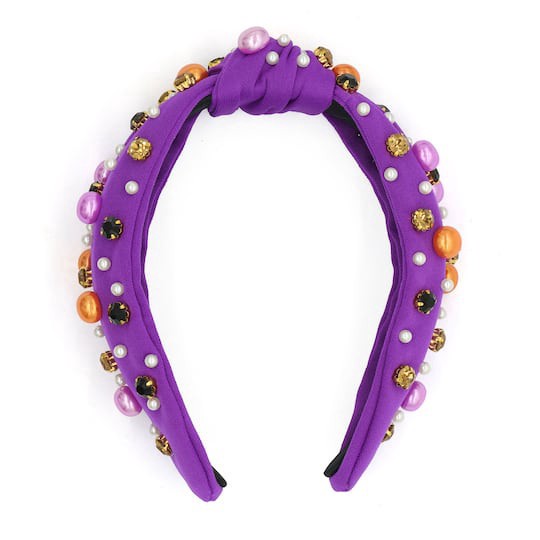 slide 1 of 4, Purple Gem Headband By Celebrate It, adult