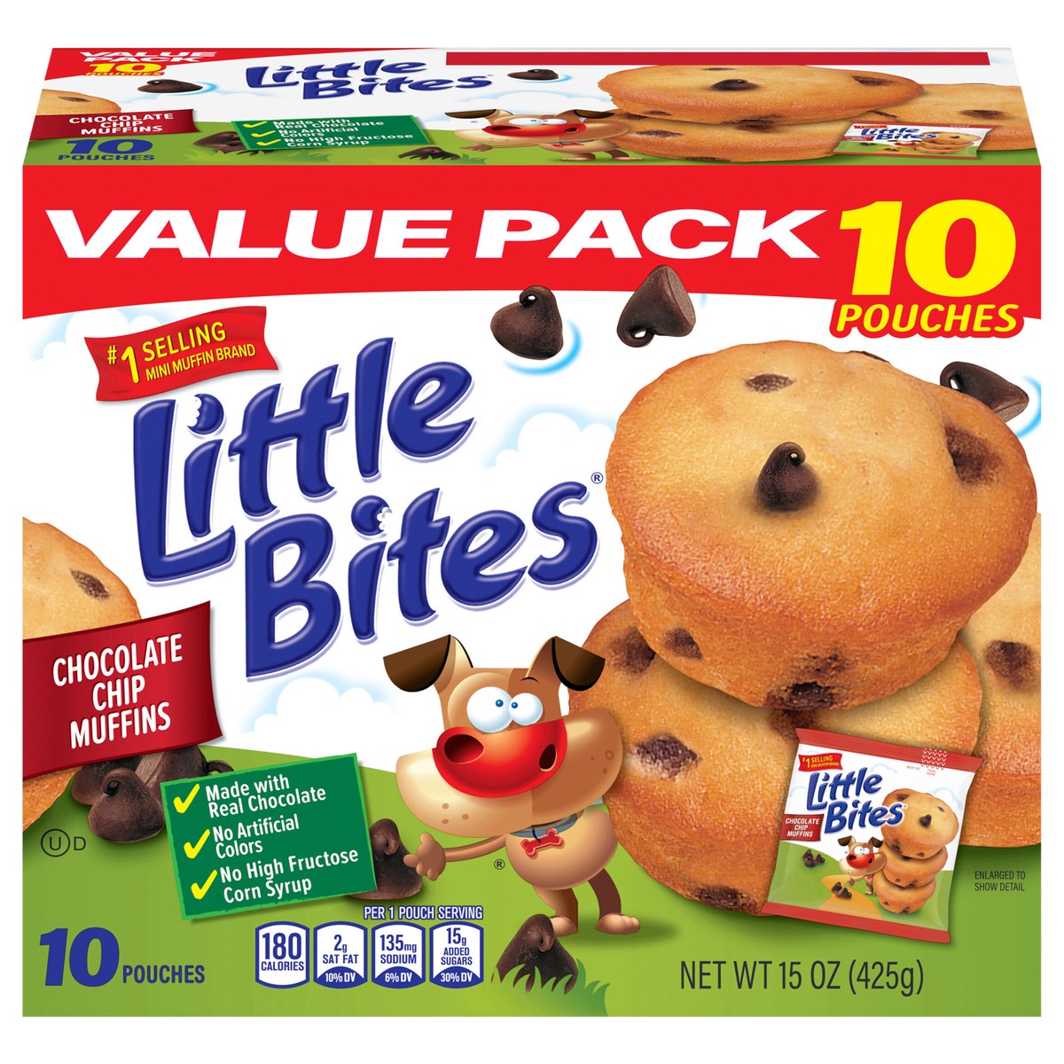 slide 1 of 1, Entenmann's Little Bites Chocolate Chip Muffins - 15 oz Value Pack, 10 ct