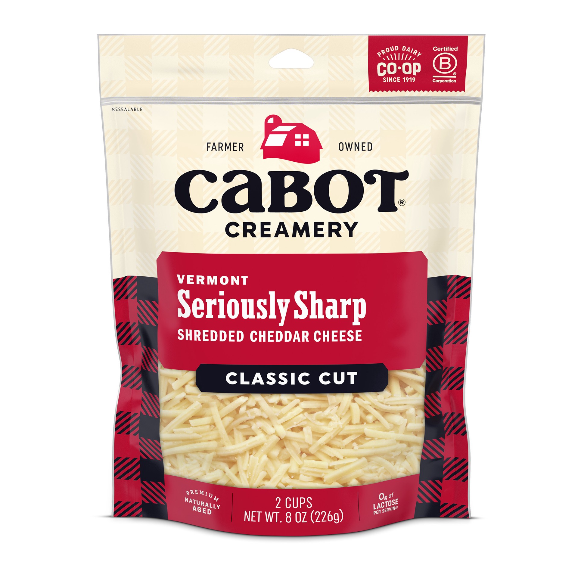 slide 1 of 3, Cabot Creamery Shredded Seriously Sharp Cheddar Cheese 8 oz, 8 oz