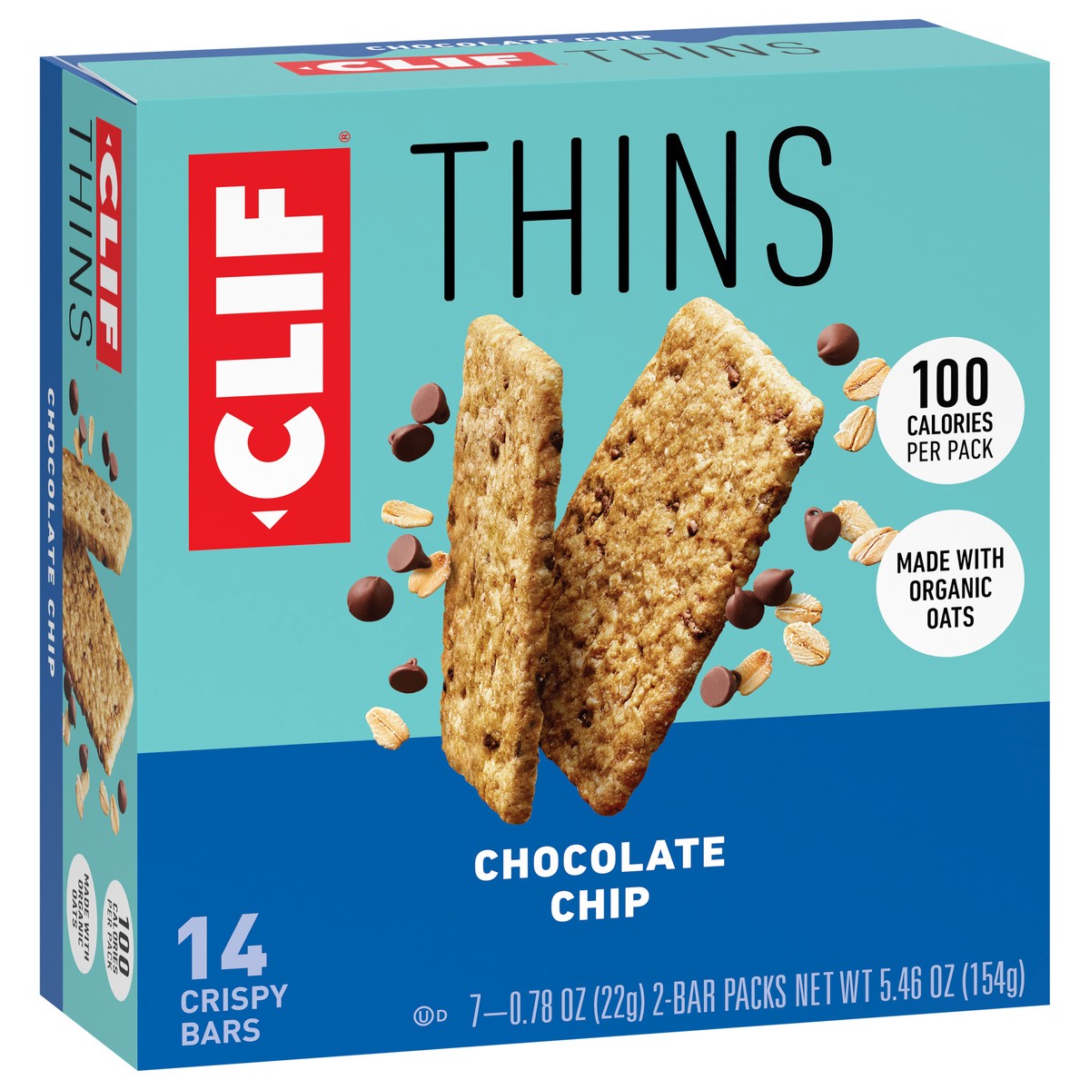 slide 2 of 9, CLIF Thins Chocolate Chip Crispy Bars 7 - 0.78 oz Packs, 7 ct