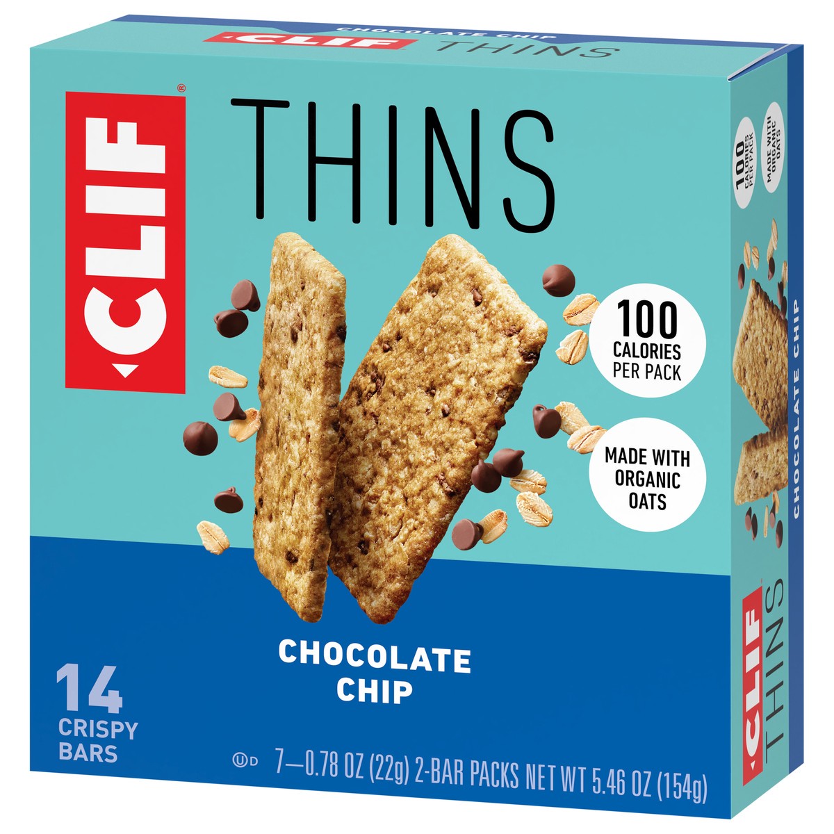 slide 3 of 9, CLIF Thins Chocolate Chip Crispy Bars 7 - 0.78 oz Packs, 7 ct