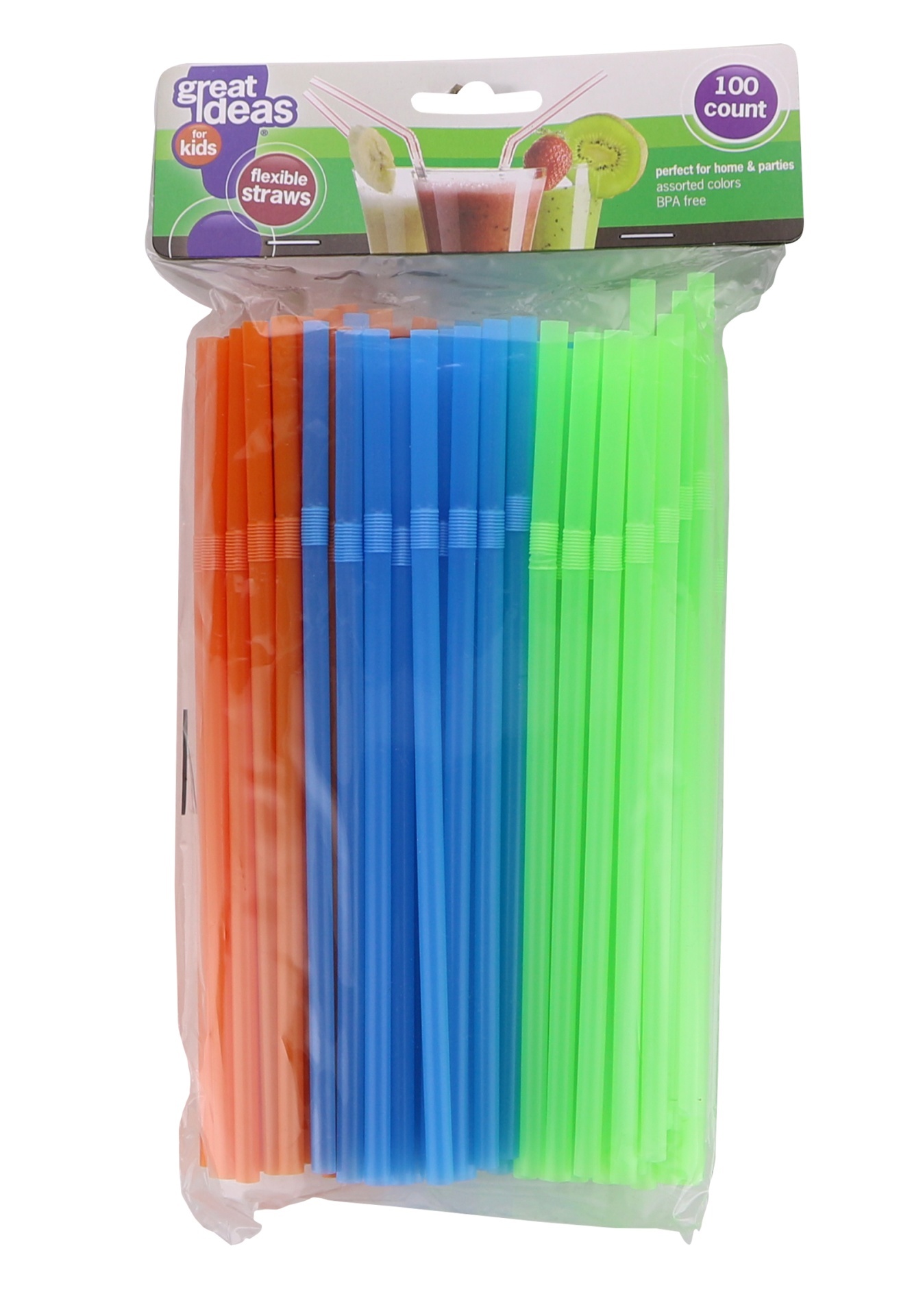 slide 1 of 1, Great Ideas Flexible Straws, 100 ct