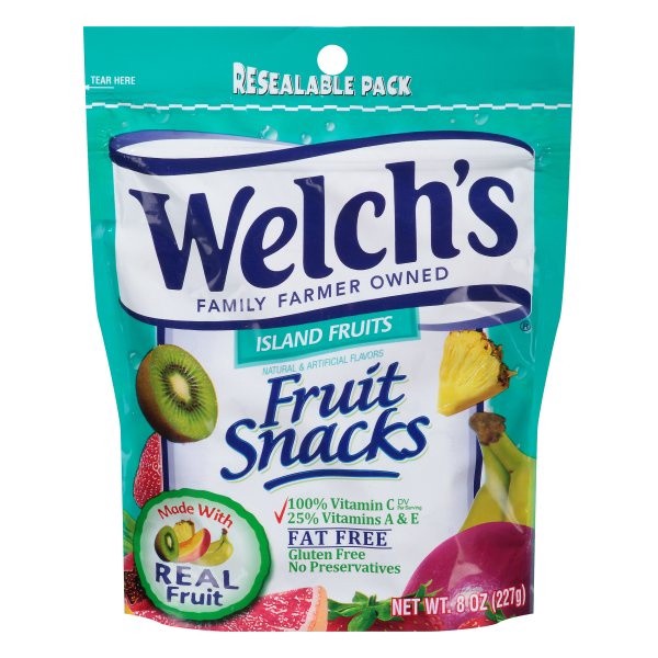 slide 1 of 6, Welch's Island Fruits Fruit Snacks 8oz Stand-up Bag, 8 oz