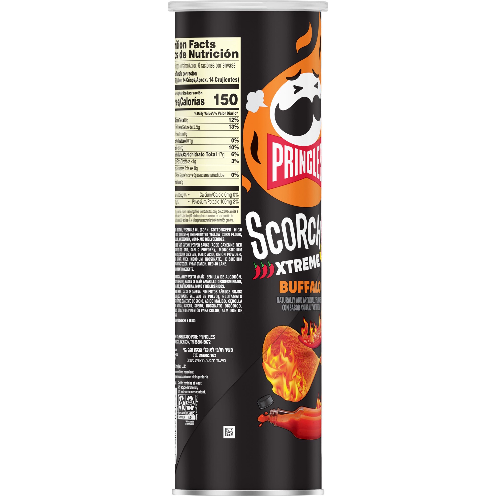 slide 5 of 5, Pringles Scorchin' Potato Crisps Chips, Buffalo, 5.5 oz, 5.5 oz