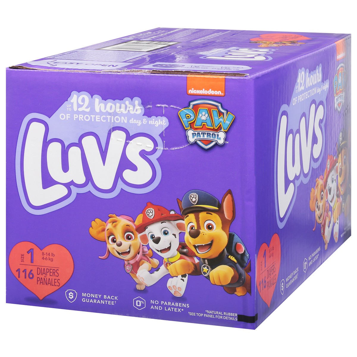 slide 3 of 9, Luvs Size 1 (8-14 lb) Paw Patrol Diapers 116 ea, 116 ct