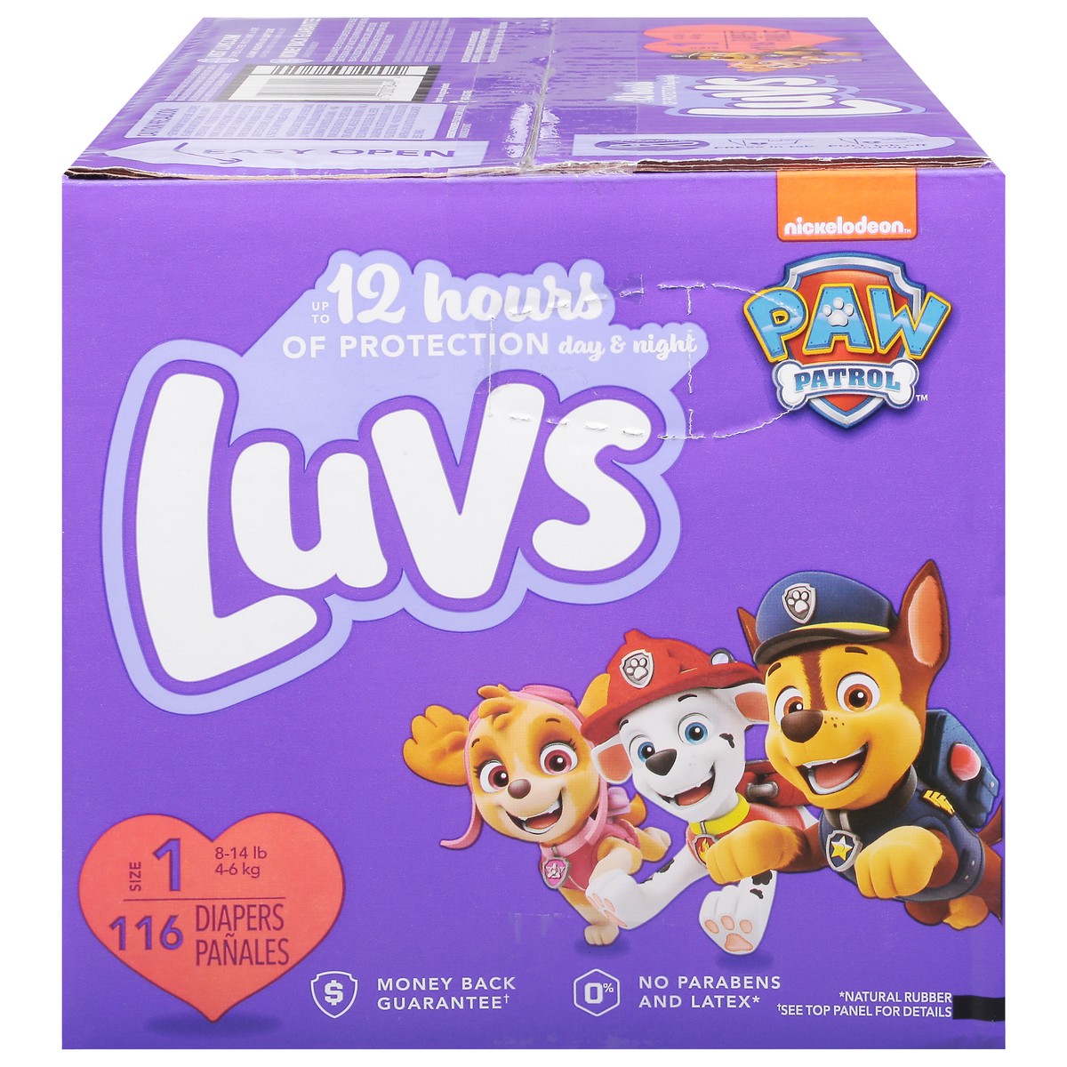 slide 1 of 9, Luvs Size 1 (8-14 lb) Paw Patrol Diapers 116 ea, 116 ct