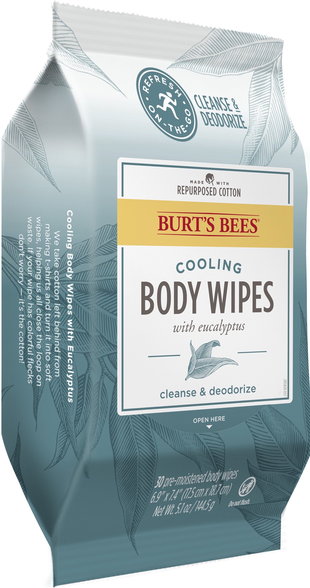 slide 3 of 5, Burt's Bees Cooling Body Wipes with Eucalyptus 30 Towelettes, 30 ct