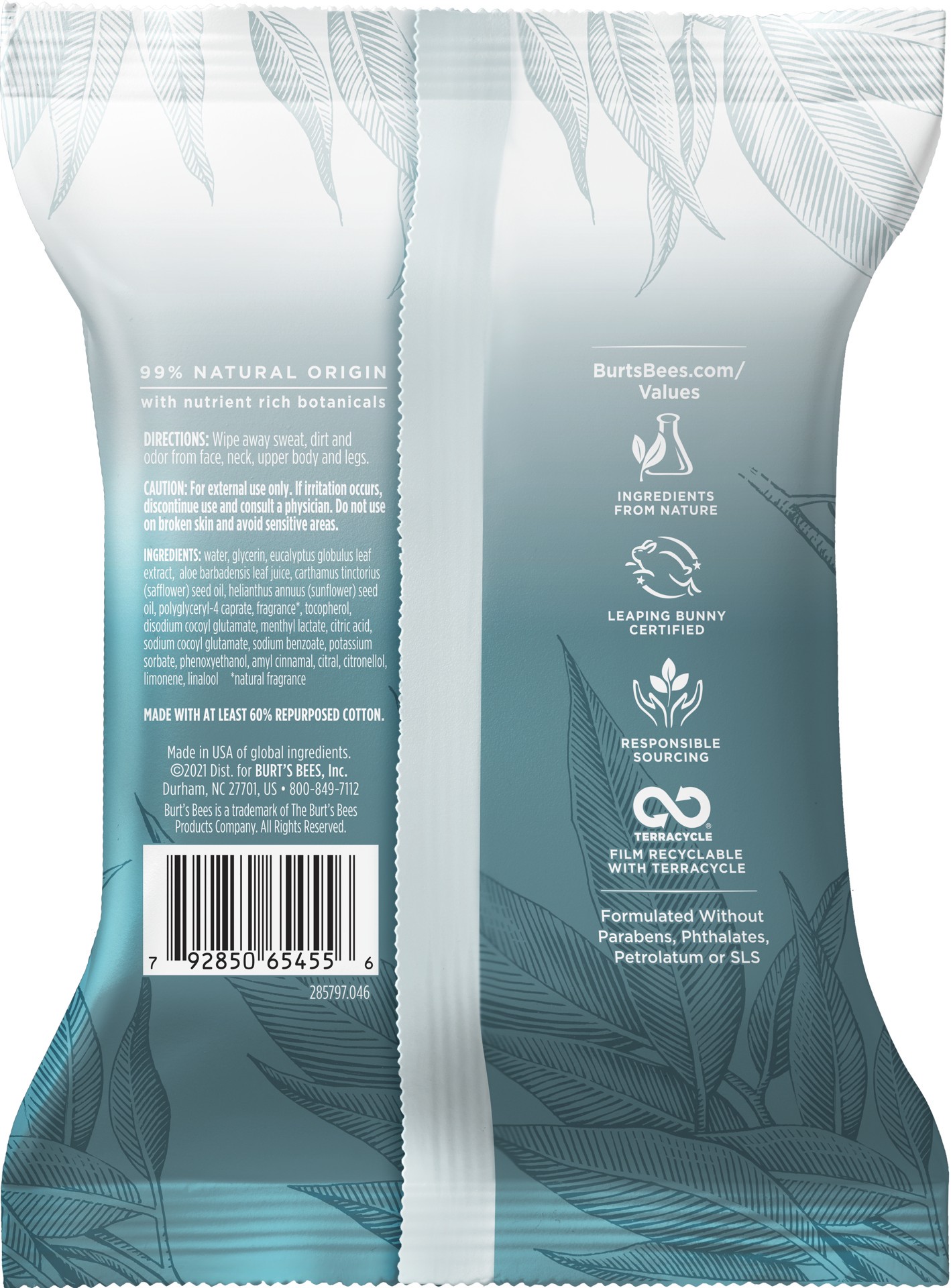 slide 5 of 5, Burt's Bees Cooling Body Wipes with Eucalyptus 30 Towelettes, 30 ct