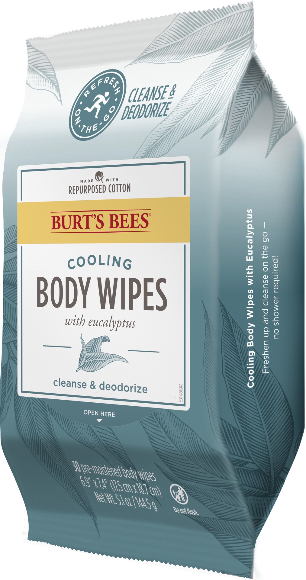 slide 4 of 5, Burt's Bees Cooling Body Wipes with Eucalyptus 30 Towelettes, 30 ct