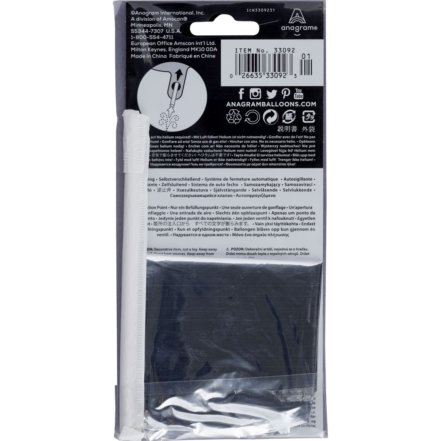 slide 2 of 2, Anagram Air Balloon, Number "9" Silver, 8 X 14 In, 1 ct