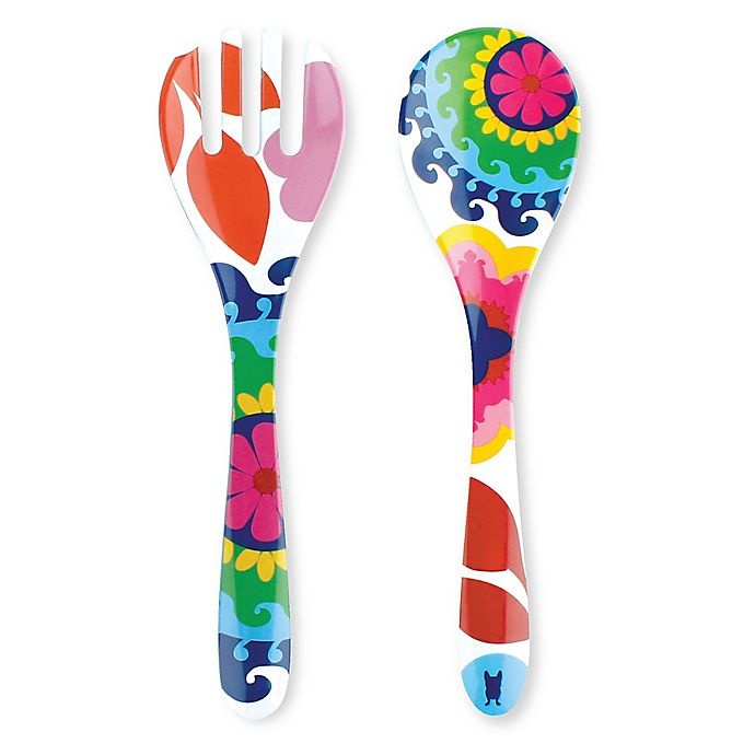 slide 1 of 1, French Bull Sus Multicolor Salad Servers, 2 ct