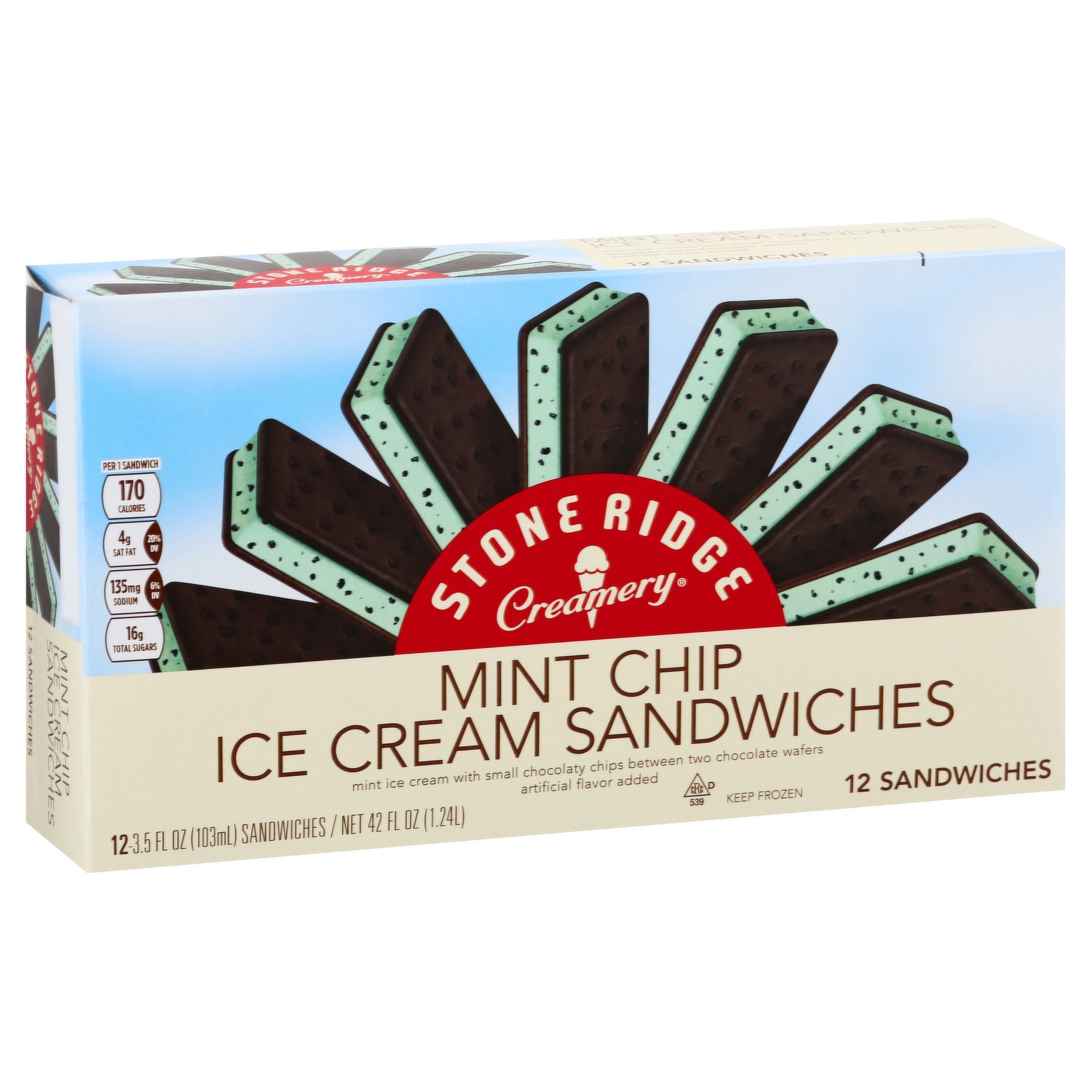 slide 1 of 1, Stoneridge Icecrm Sandwch Mint Chip, 42 oz