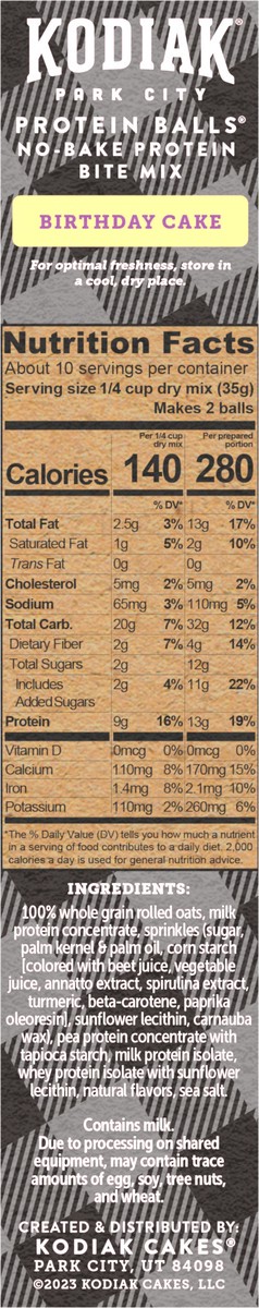 slide 2 of 8, Kodiak Cakes Cakes Protein Balls, Birthday Cake, 12.7 oz