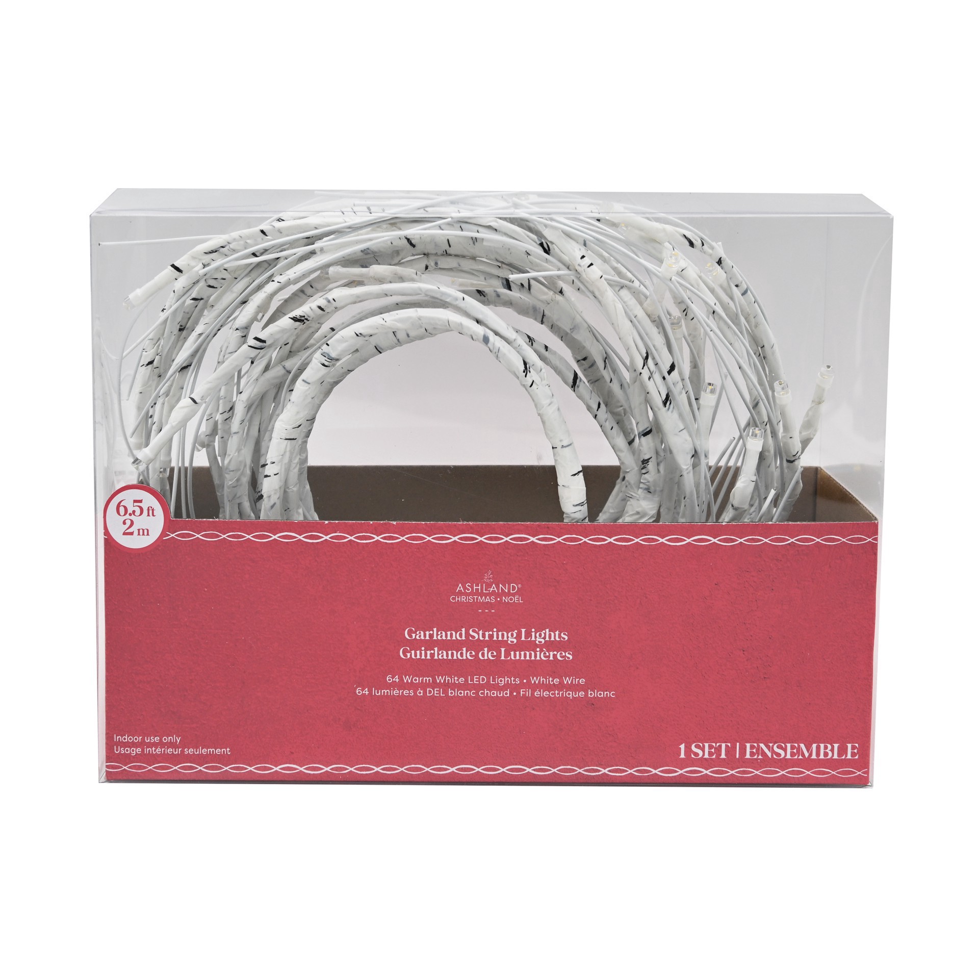 slide 2 of 4, 64ct. Warm White Led White Branch Garland String Lights By Ashland, 64 ct