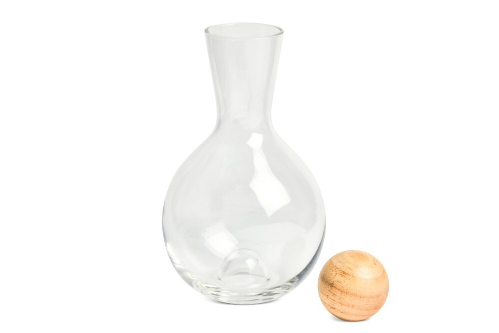 slide 2 of 2, Core Home Clear Glass With Wood Ball Stopper Decanter, 1 ct