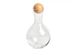 Core Home Clear Glass With Wood Ball Stopper Decanter