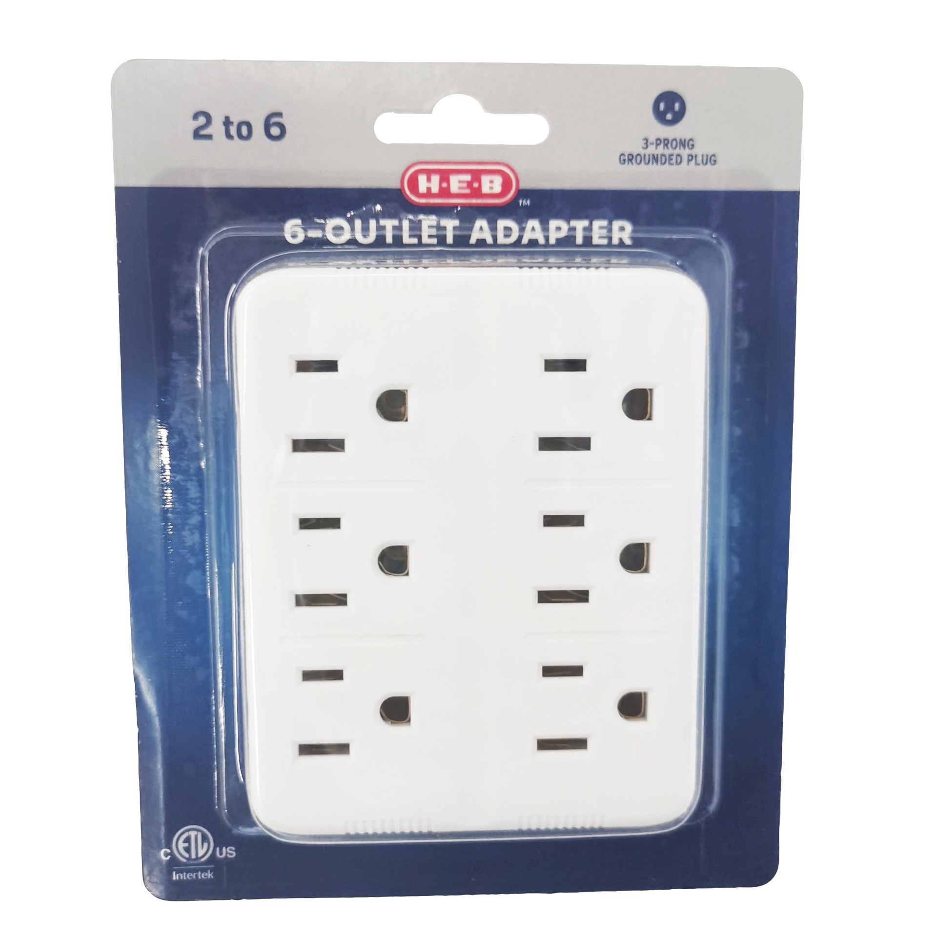 slide 1 of 1, H-E-B 6-Outlet Power Adapter, 1 ct