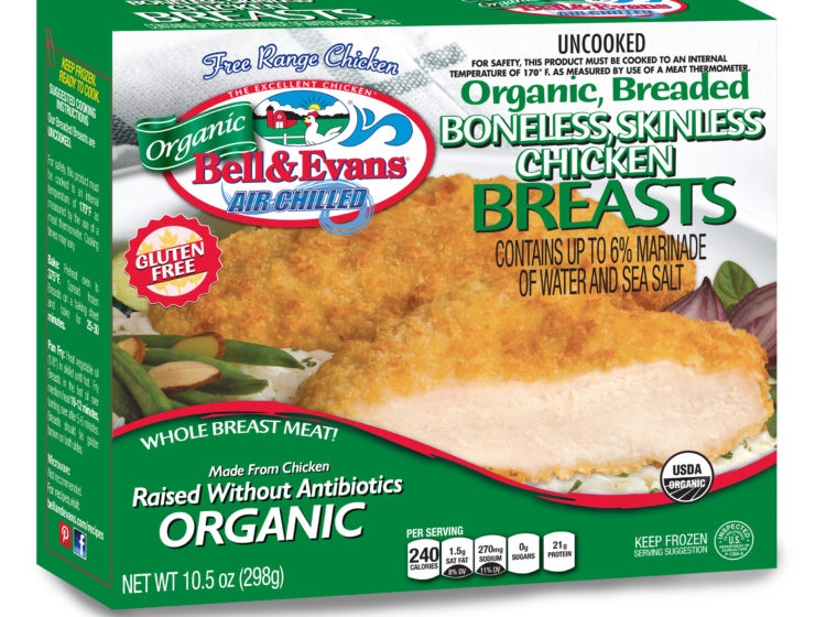 slide 1 of 1, Bell & Evans Bell And Evans Organic Breaded Boneless Skinless Chicken Breasts, 1 ct