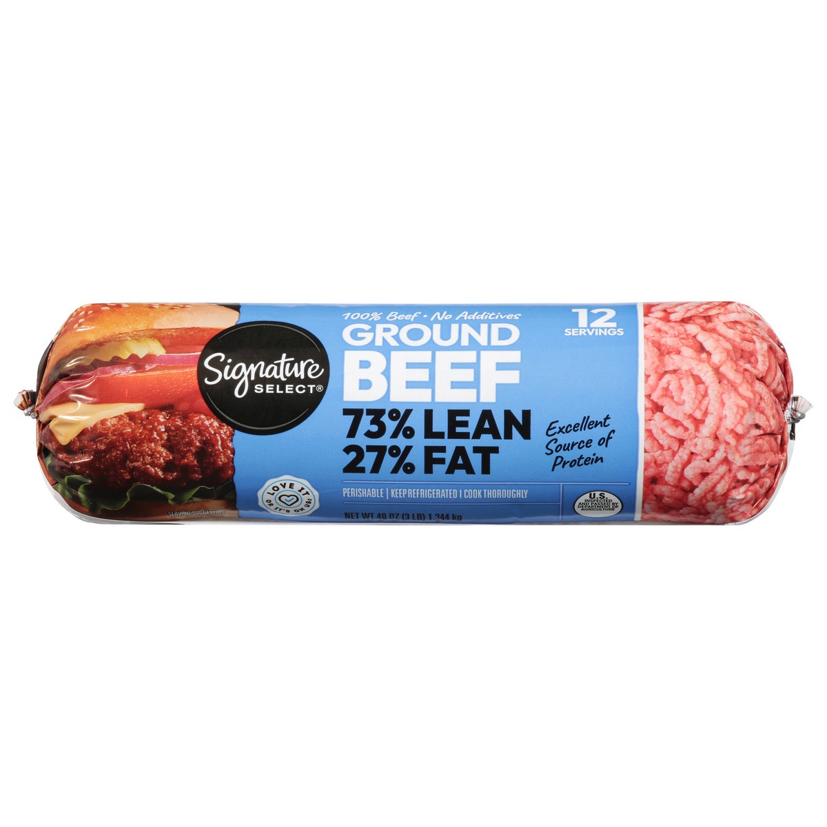 slide 1 of 12, Signature Select 73%/27% Ground Beef 48 oz, 48 oz