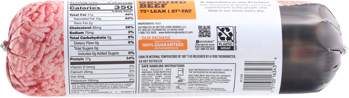 slide 7 of 12, Signature Select 73%/27% Ground Beef 48 oz, 48 oz