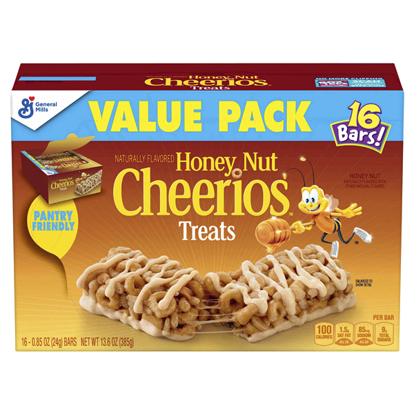 slide 1 of 1, Cheerios Treat Bars, Honey Nut, Value Pack, 16 ct