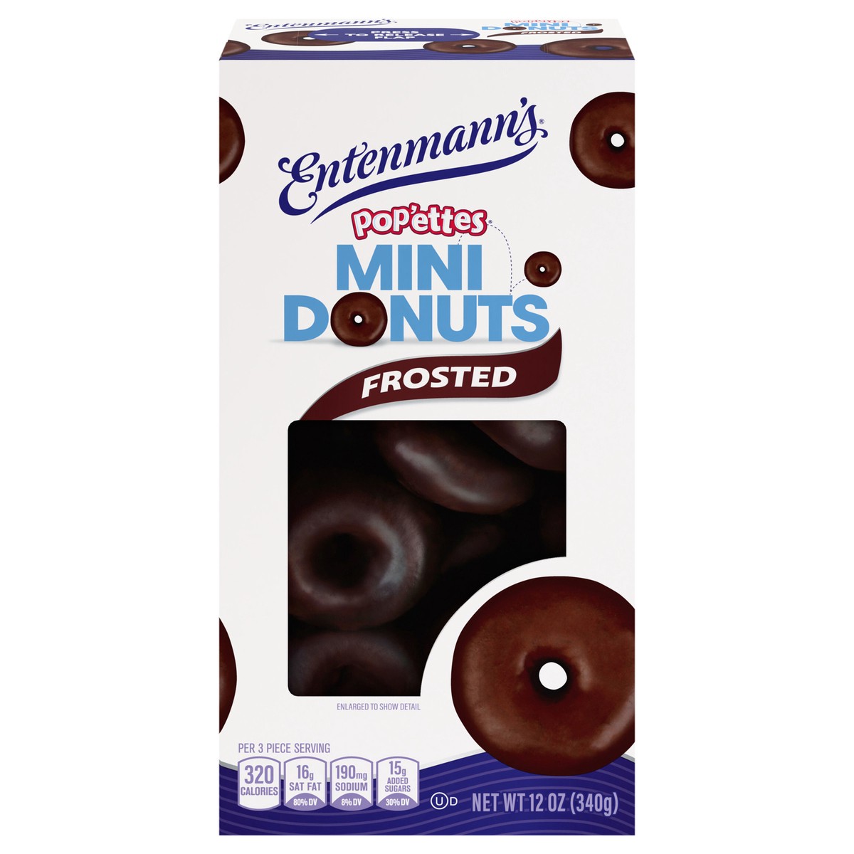 slide 1 of 13, Entenmann's Pop'ettes Donuts, Rich Frosted 12 Oz, 12.0 oz