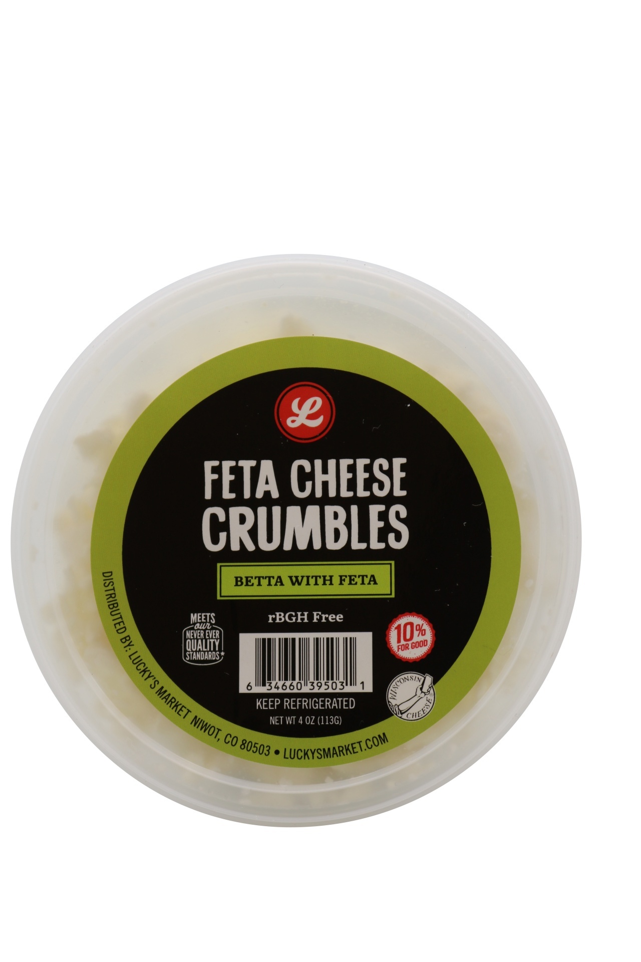 slide 1 of 1, Lucky's Market Feta Crumbled, 4 oz