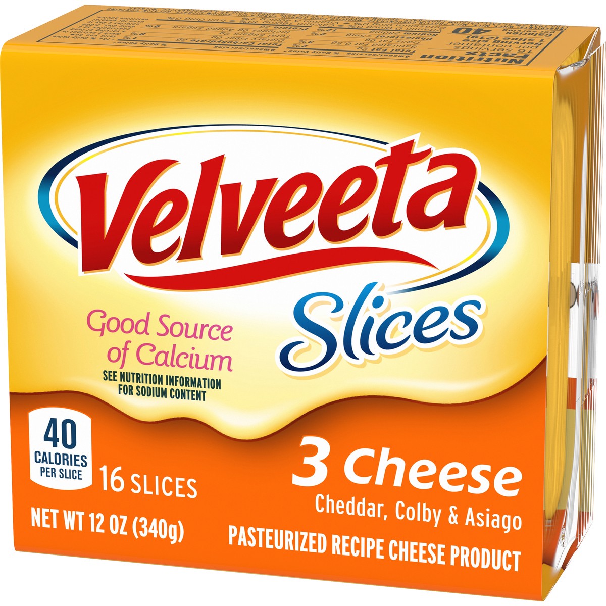 slide 8 of 9, Velveeta Slices 3 Cheese with Cheddar, Colby & Asiago, 16 ct Pack, 16 ct