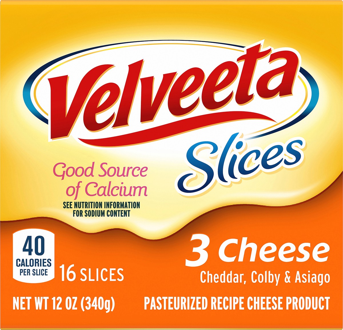 slide 4 of 9, Velveeta Slices 3 Cheese with Cheddar, Colby & Asiago, 16 ct Pack, 16 ct